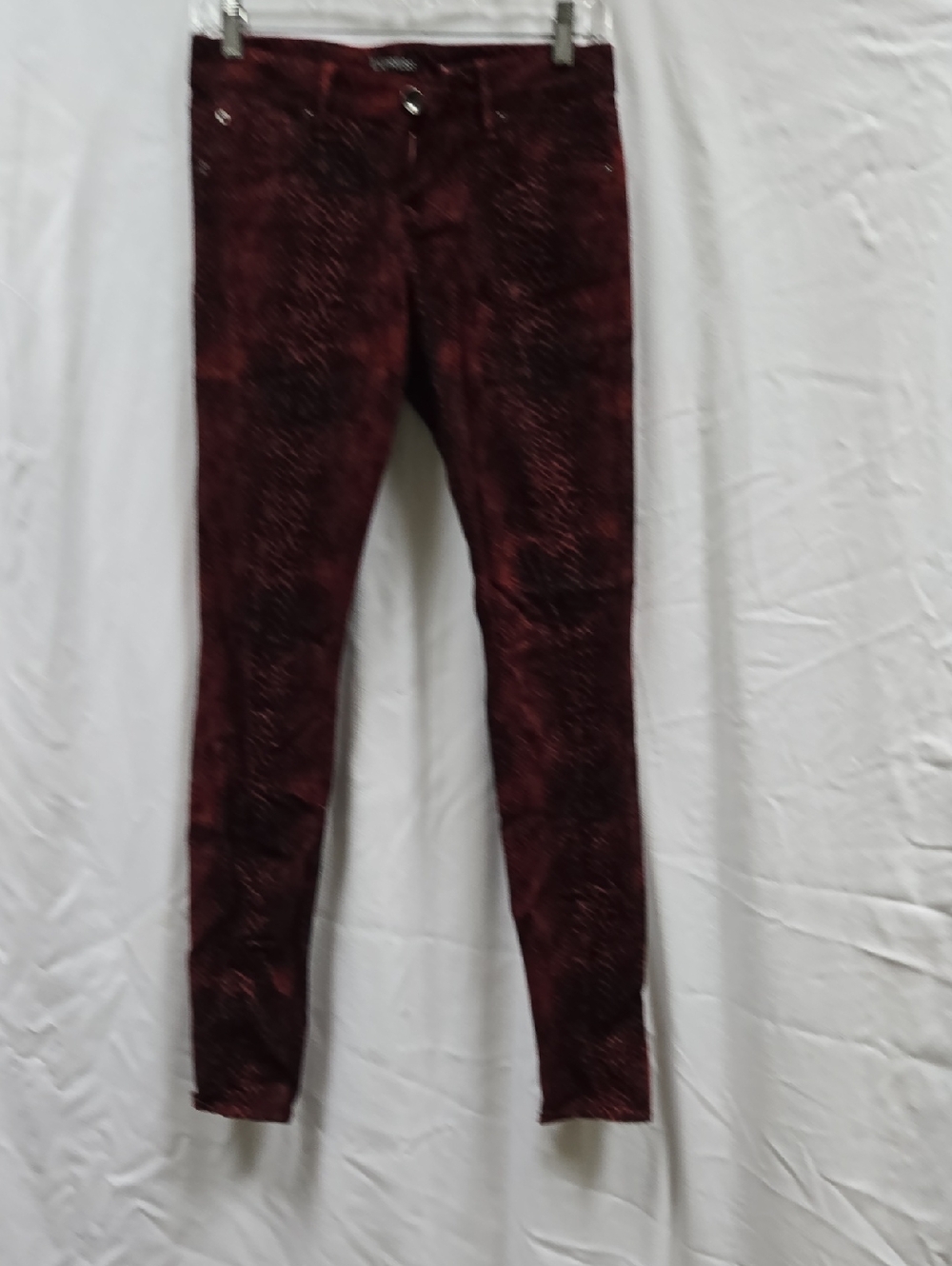 Express Red Leopard Print Skinny Pants